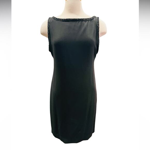 Laundry by Shelli Segal Beaded Sleeveless Low Back Dresss Size 14 NWT - Picture 2 of 8